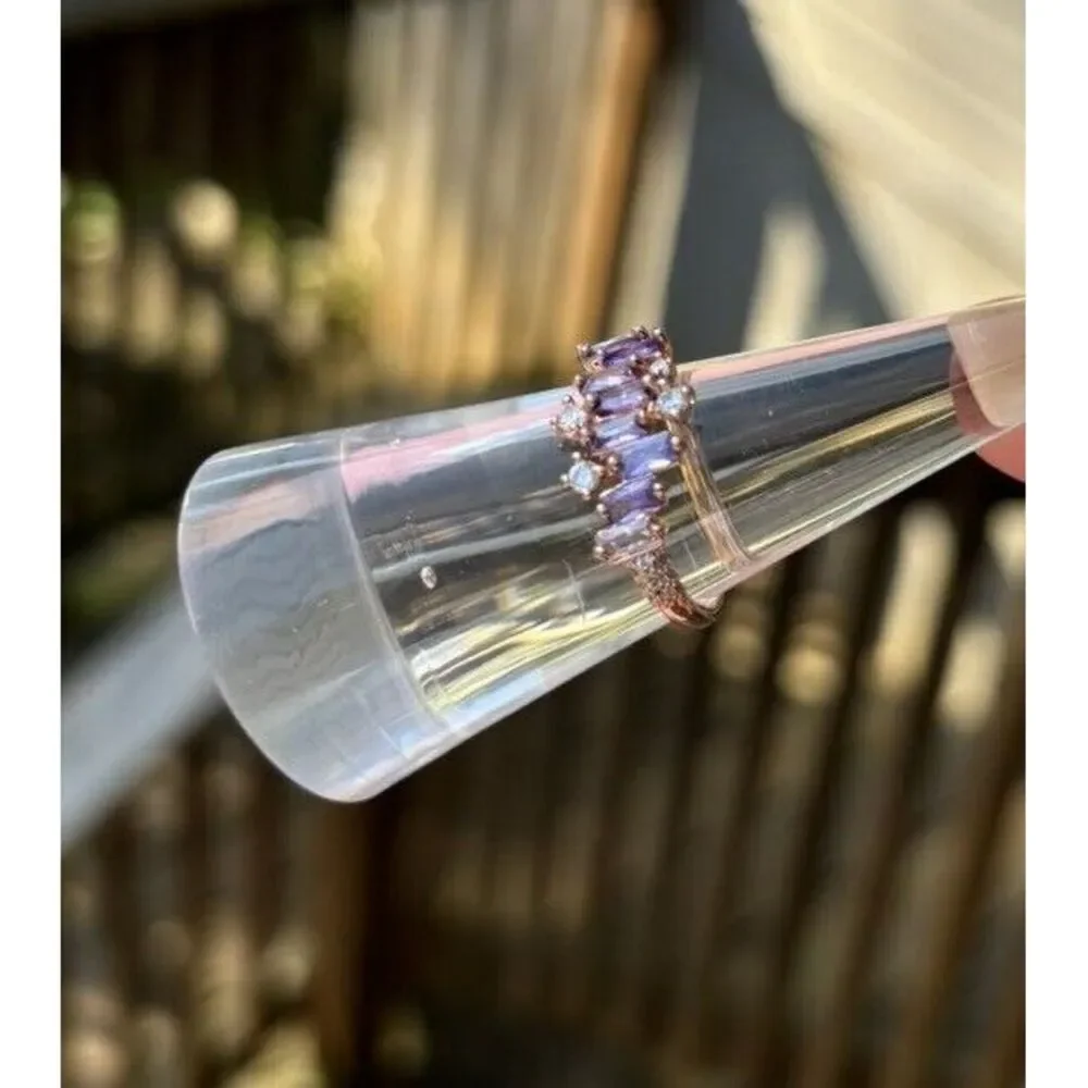 Bomb Party‎ Ring RBP5768 As You Like It Gradient Of Amethyst Rose Gold Sz 6